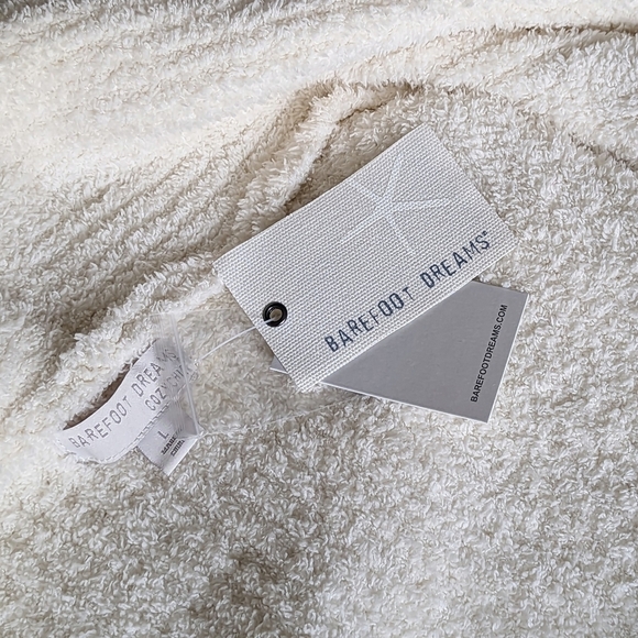 Barefoot Dreams Cardigan Cabin Cable CozyChic Knit Shawl Collar Cream L NWT - Picture 12 of 13